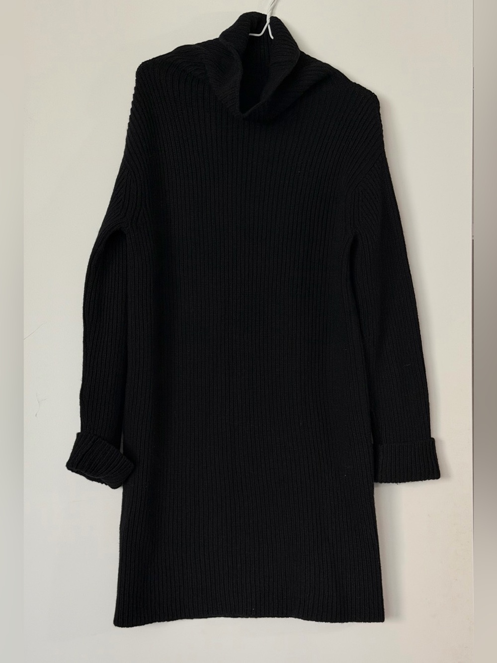Valentino Black Ribbed Turtleneck Sweater Dress (Authentic)